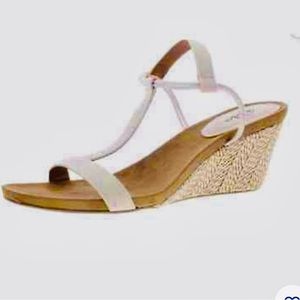 New w/o tags Style & Co Muland White Denim Wedges